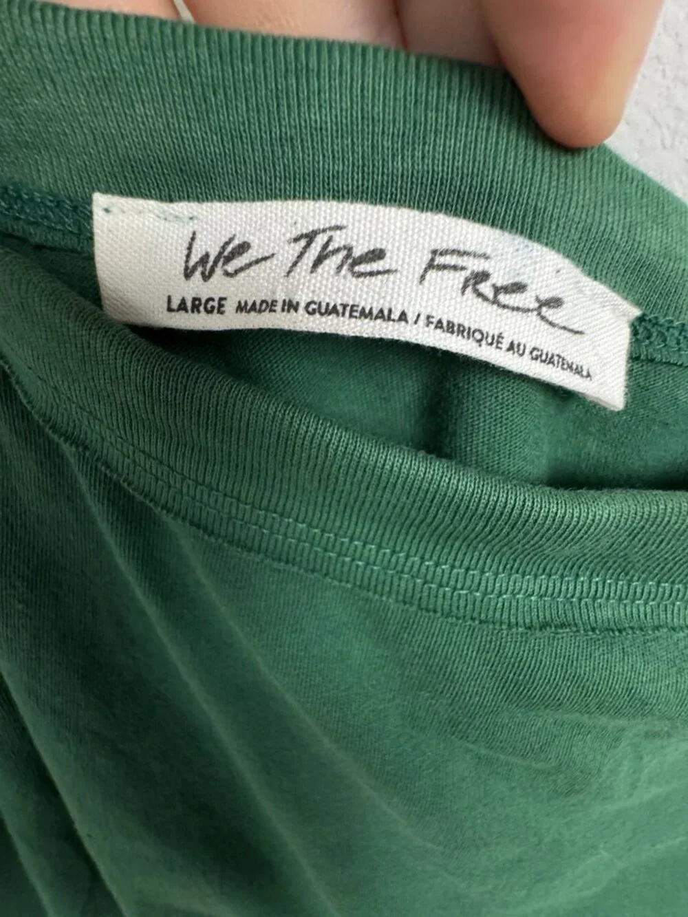 Free People We The Free Green One Shoulder Cotton Tee Size Large Boho Top